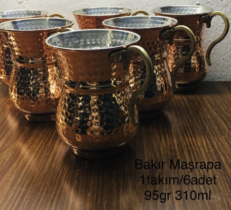 Bakır maşrapa seti-6lı